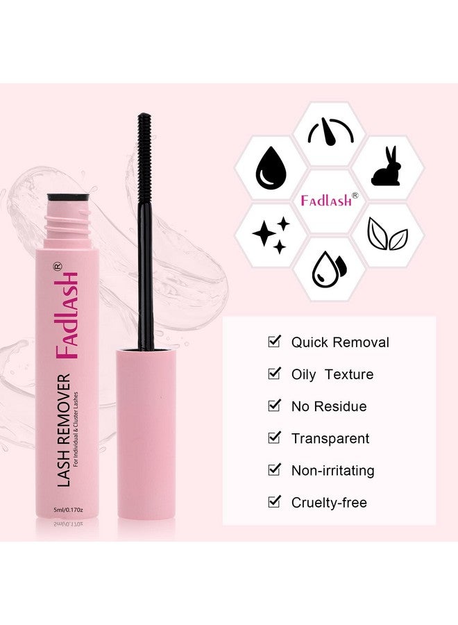 FADLASH Diy Lash Extensions Kit 4 Pcs Lash Bond And Seal & Cluster Lash Glue Remover Fast Removal No Residue And Eyelash Tweezers Waterproof Lash Cluster Glue For Self Application At Home - Image 3