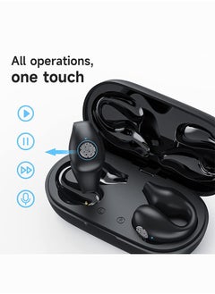 ESSAGER Ear Clip Headphone Open Ear Headphones,Wireless Bluetooth Earbuds, Earbud & In-Ear, Wireless Sport Earbuds, Bluetooth 5.3 Clip-on Earphones, 30 Hours Playtime with Case, Workout Headphones  - Image 4