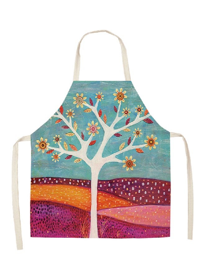 شاربدو مريلة مطبخ مزينة بطبعة أزرق/ أرجواني/ برتقالي 68x55سم