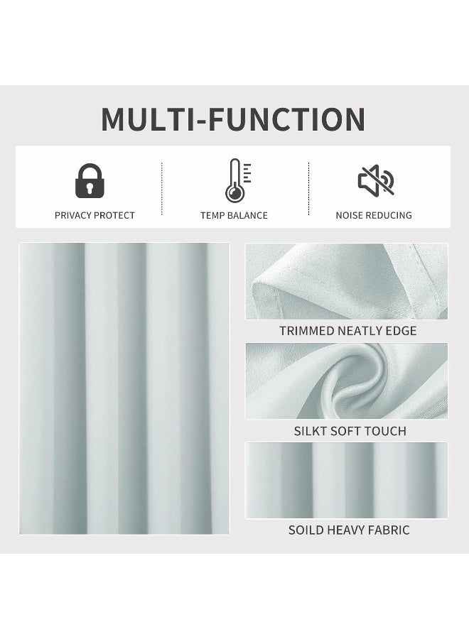 Joydeco White Curtains 72 Inches Long 2 Panels Set, Thermal Insulated Long Curtains & Drapes - Image 3