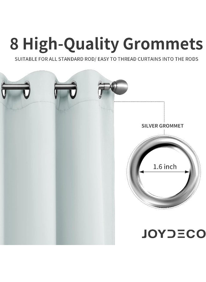 Joydeco White Curtains 72 Inches Long 2 Panels Set, Thermal Insulated Long Curtains & Drapes - Image 4