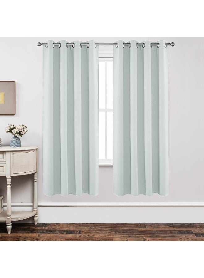 Joydeco White Curtains 72 Inches Long 2 Panels Set, Thermal Insulated Long Curtains & Drapes - Image 1