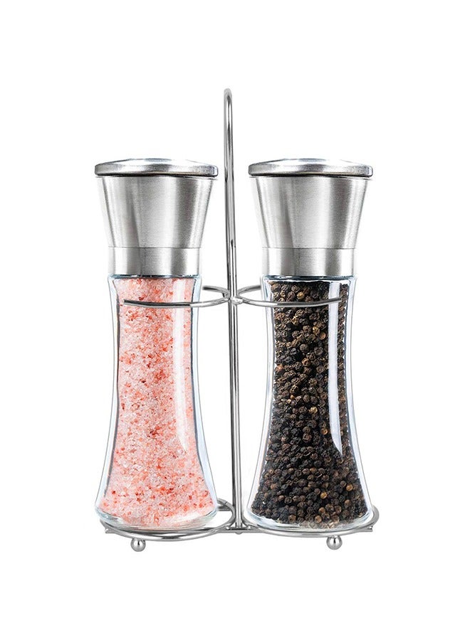 Yolu 2 Piece Home EC Premium Stainless Steel Salt and Pepper Grinder Set - Image 1