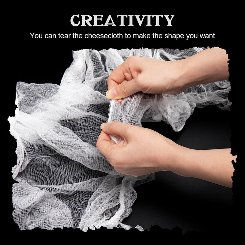 S.CENG White Cheesecloth, Halloween Decoration Creepy Cloth, 36x360 inches, Absorbent Bleached Cheese Cloth for Event Decoration, Also for Cheese Making, Cooking, Yoghurt & Tofu - Image 4