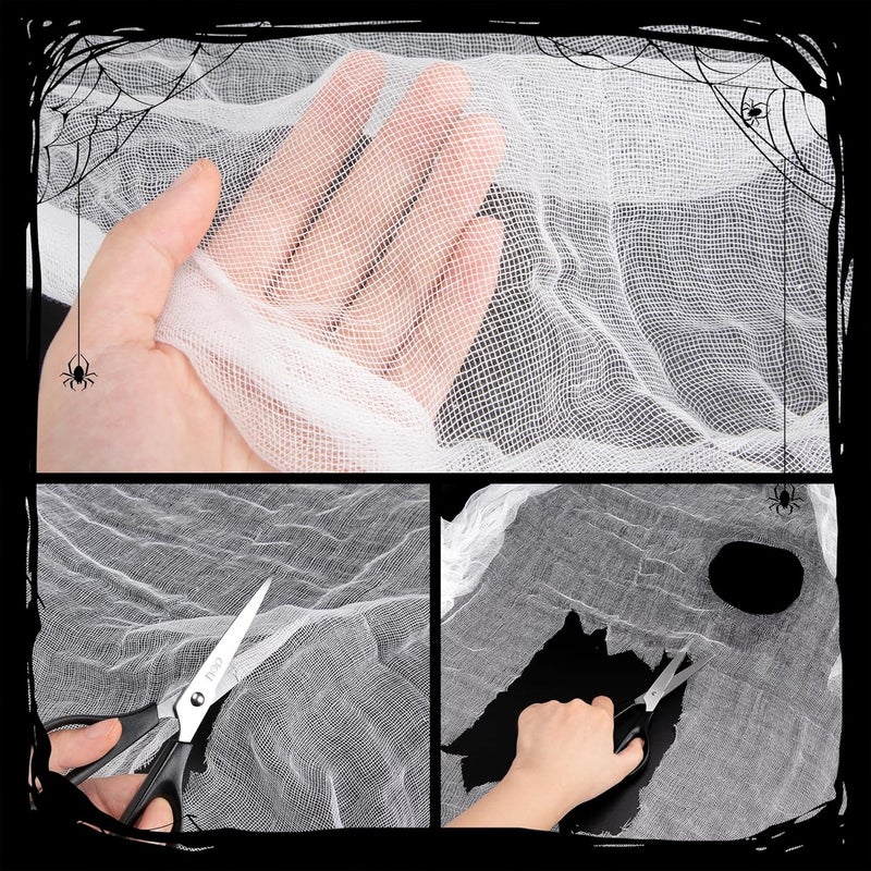 S.CENG White Cheesecloth, Halloween Decoration Creepy Cloth, 36x360 inches, Absorbent Bleached Cheese Cloth for Event Decoration, Also for Cheese Making, Cooking, Yoghurt & Tofu - Image 3