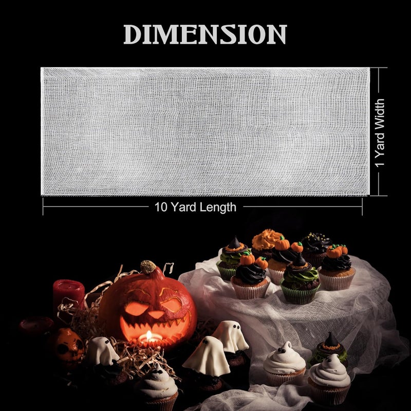 S.CENG White Cheesecloth, Halloween Decoration Creepy Cloth, 36x360 inches, Absorbent Bleached Cheese Cloth for Event Decoration, Also for Cheese Making, Cooking, Yoghurt & Tofu - Image 2