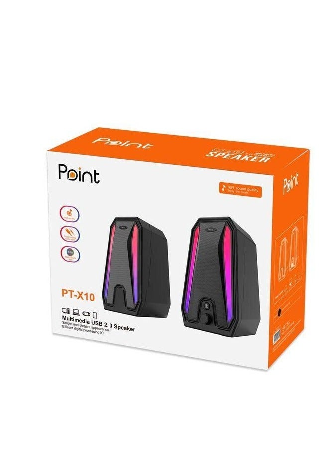 Point Speaker Laptop/computer Gaming  RGB Lights PT-X10  point  - Image 2
