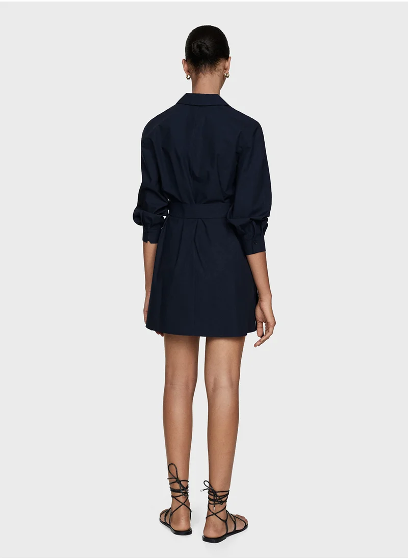 MANGO Bow Shirt Dress