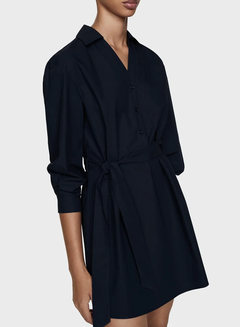 مانجو Belted Shirt Dress