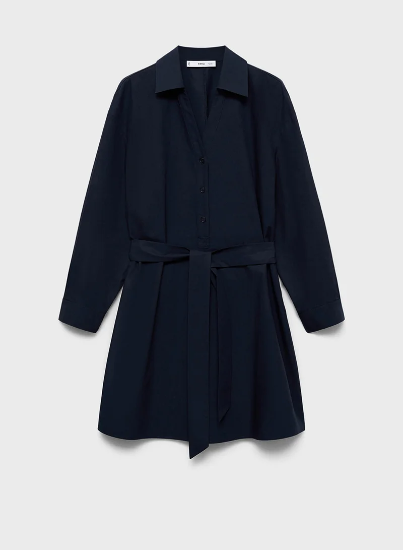 مانجو Belted Shirt Dress
