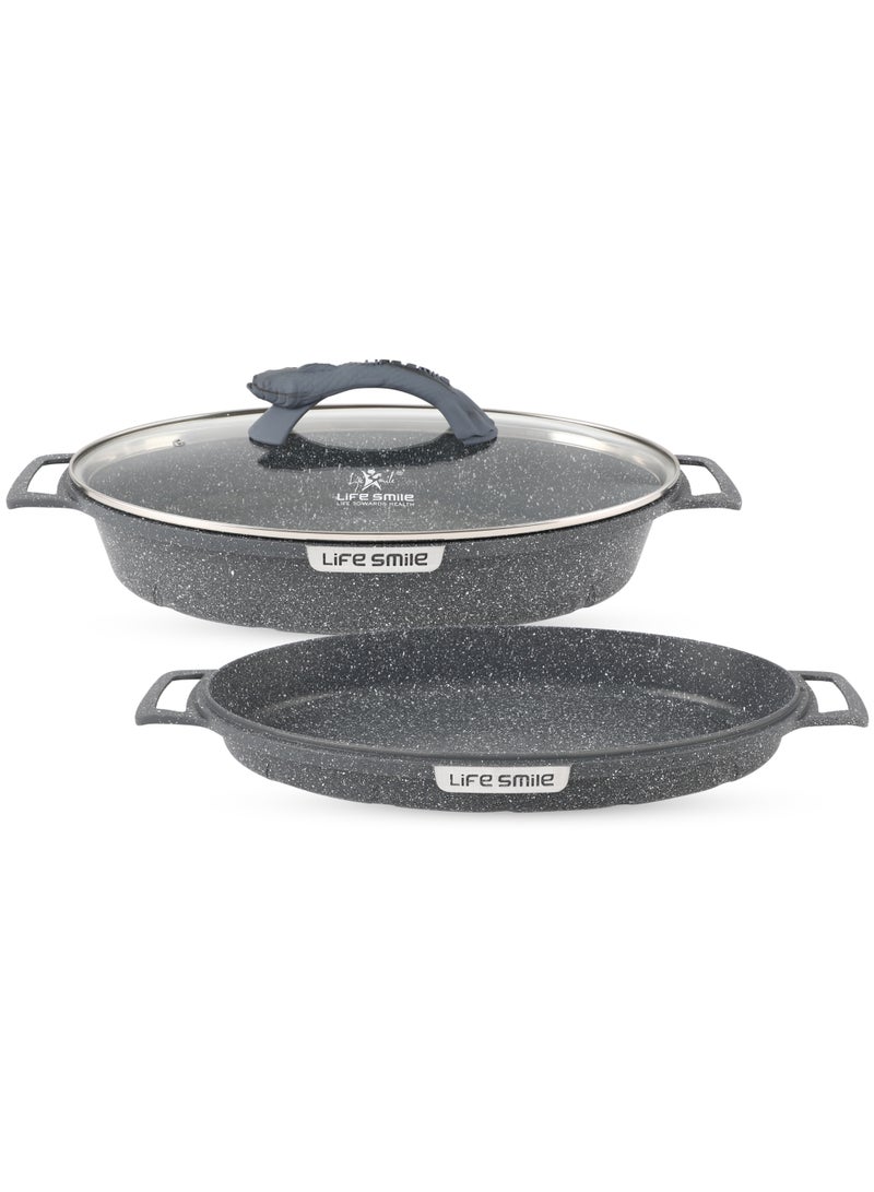 Life Smile Granite Nonstick Fish Pan Set –  Multi-Layer Granite Coating, Induction Compatible Aluminium Cookware - Image 1