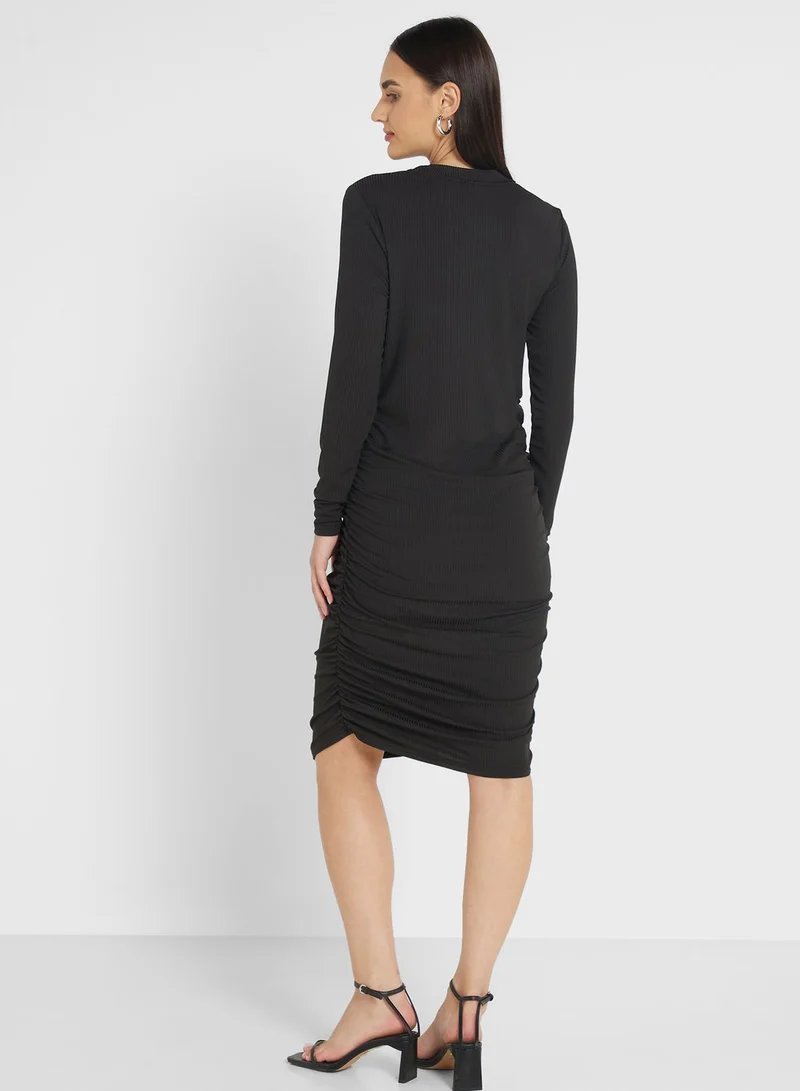 Only Maternity Ruched Knitted Dress