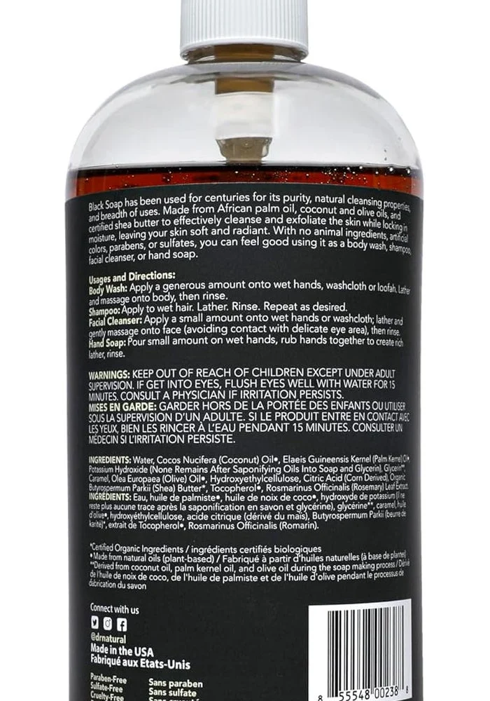 Dr. Natural  Dr. Natural Plant-Based Soap - Black 32 Oz Multi-Purpose  | Best Price UAE