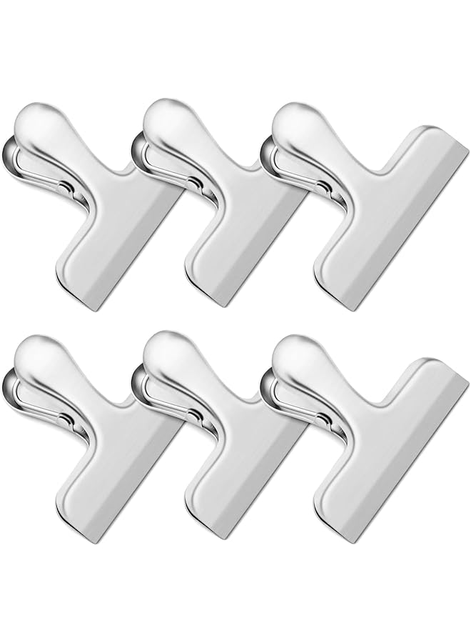 erorex 6 Pcs Chip Clips Stainless Steel Chip Clip Chip Clips Bag Clips Food Clips Bag Clips For Food Office Kitchen Home Usage - Image 1