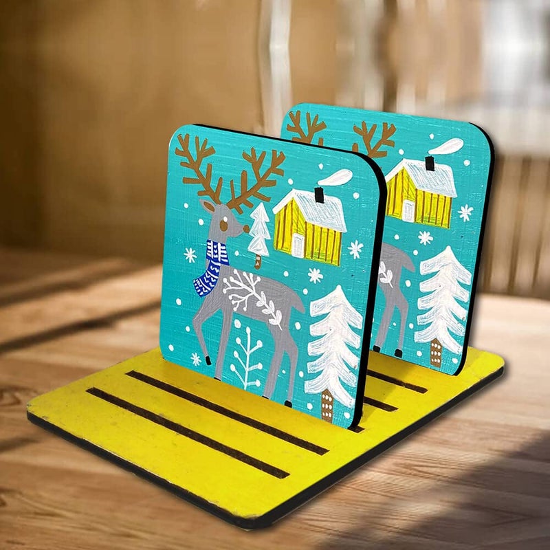 Penkraft Scandinavian Art on Square Tea Coasters with Stand DIY kit Free Video Tutorial - Image 5
