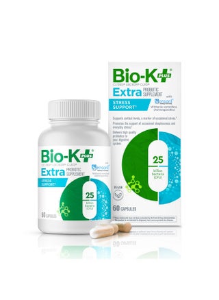 Bio K+ Extra Stress Support with Sensoril - Vegan Probiotic Supplement for Everyday Stress, Relieving Sleeplessness with 25 Billion CFU 3 Strains - 60 Capsules - pzsku/Z2C8879EB403F6CF55B43Z/45/_/1735907916/5f7a3e76-6815-41c8-97bd-04e29e71d956