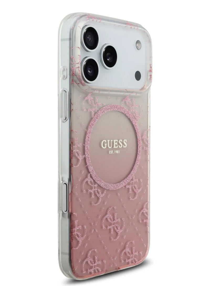 GUESS iPhone 17 Pro MagSafe Case / MagSafe PC+TPU Case With Gradient Glitter - Pink - Image 3