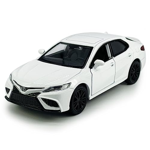 Metanyl Camry XSE 2022 Model Car 1/36 Scale Diecast Toy Cars Metal Alloy Children’s Die-cast Vehicles, Pull Back Doors Open, Black Rim, Collection for Men, Kids Toys for Boys Gifts, White - Image 1