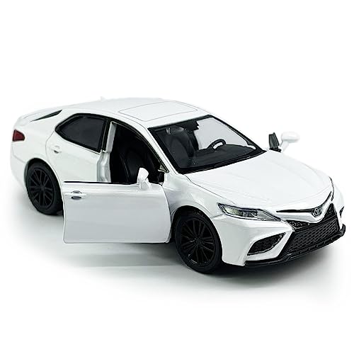 Metanyl Camry XSE 2022 Model Car 1/36 Scale Diecast Toy Cars Metal Alloy Children’s Die-cast Vehicles, Pull Back Doors Open, Black Rim, Collection for Men, Kids Toys for Boys Gifts, White - Image 4