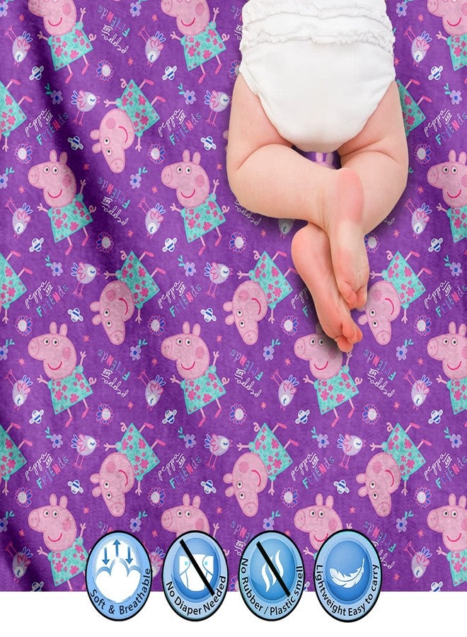 Sassoon Polyester Peppa Pig Printed Washable and Waterproof Medium Size Dry Sheet/Bed Protector for Kids- Multi Colored (70 x 100 cm) - Image 4