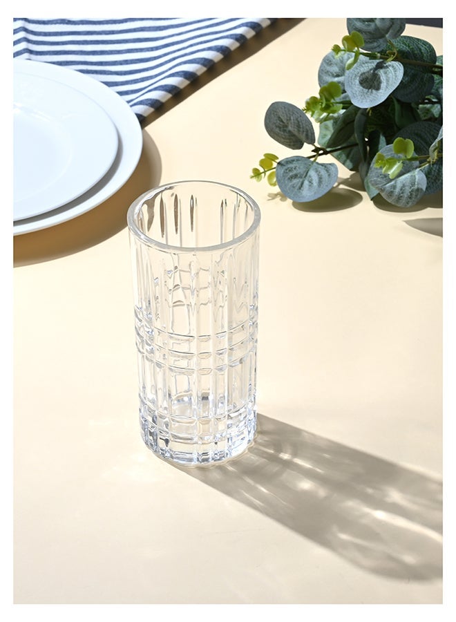 Ollieroo كؤوس عالية بنقش بارز، مجموعة من 6 كؤوس شرب، 360 مل كؤوس مشروبات متينة للكوكتيليات، الماء، العصير، البيرة، النبيذ - مجموعة زجاجيات إصدار خاص، آمنة للغسالة - Image 2