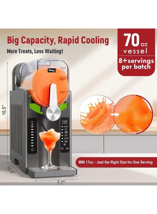 DSP KJ3085 Frozen Dessert & Slushie Maker – Electric Ice Drink Machine with Quick-Freeze, Compressor Cooling, 6 Preset Modes, Adjustable Thickness & One-Touch Control – Stainless Steel - Image 3