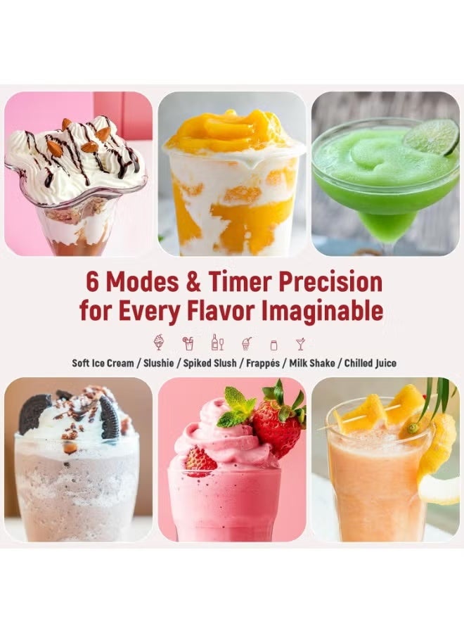 DSP KJ3085 Frozen Dessert & Slushie Maker – Electric Ice Drink Machine with Quick-Freeze, Compressor Cooling, 6 Preset Modes, Adjustable Thickness & One-Touch Control – Stainless Steel - Image 4