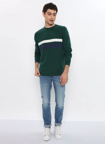 امريكان ايجل Striped Crew Neck T- Shirt