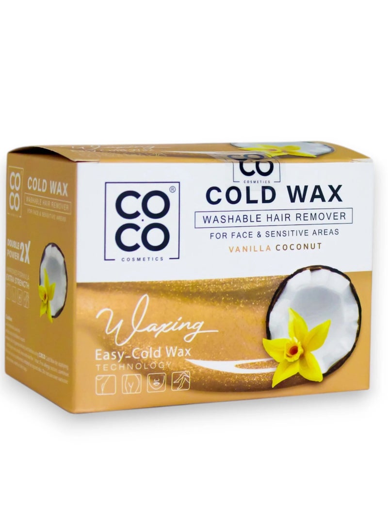 Coco Cold Wax Washable Hair Remover For Face & Sensitive Areas Vanilla Coconut 250g - Image 1