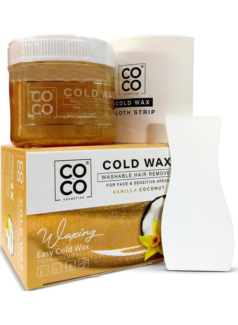 Coco Cold Wax Washable Hair Remover For Face & Sensitive Areas Vanilla Coconut 250g - Image 2