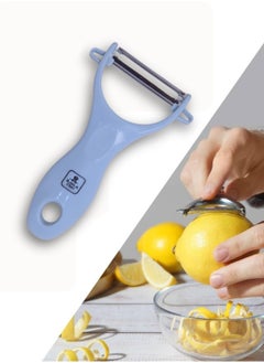 British Chef Fruit Peeler with Stainless Steel Blade, Kitchen Vegetable Peeler, Cabbage Grater, Multifunctional Vegetable Cutter, Ergonomic Light Blue Handle  - Image 4