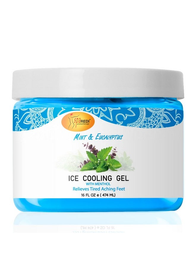 Massage Cooling Gel For Pedicure Mint And Eucalyptus Oil With Menthol 16 Oz Peppermint Extract Professional Strength Pedicure Foot And Leg Ice Cooling Gel Massage Therapy