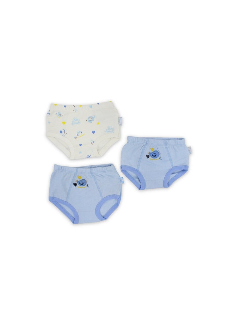 Baby Boys Cotton Pantie – Baby Blue with Animals Design - Image 1