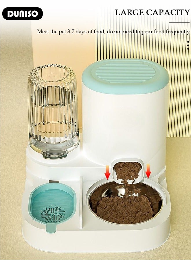 DUNISO مغذي وموزع مياه للكلاب والقطط 2 في 1، مغذي قطط بالجاذبية، مغذي قطط أوتوماتيكي قابل للفصل، مجموعة وعاء طعام وماء للقطط، حاويات تخزين طعام الحيوانات الأليفة بسعة كبيرة للكلاب والقطط والحيوانات الأليفة الأخرى، مغذي وموزع مياه للسفر - Image 3