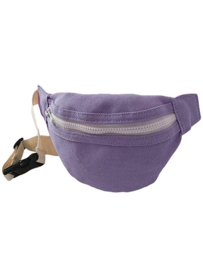 DB11 Unisex Boys' Girls' Waist Fanny Packs Solid Canvas Chest Crossbody Purse Bags 7 Colors (Purple) - Image 2