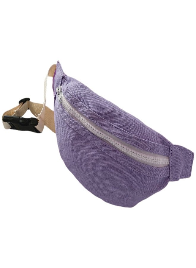 DB11 Unisex Boys' Girls' Waist Fanny Packs Solid Canvas Chest Crossbody Purse Bags 7 Colors (Purple) - Image 1