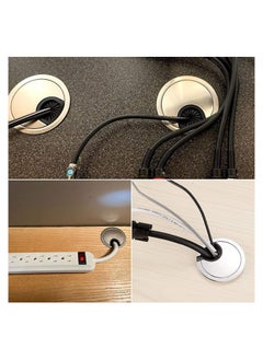 Generic Metal Desk Cable Grommet 60mm - 2 Pack, Table Hole Cover for Computer Cables, Wire Organizer for Office Desks, Brushed Chrome Finish  - Image 3