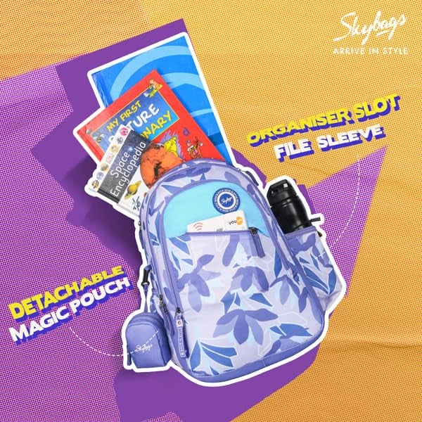 Skybags Bloom 30 Litres Purple School Bag For Girls - Image 4
