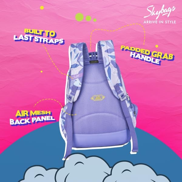 Skybags Bloom 30 Litres Purple School Bag For Girls - Image 5