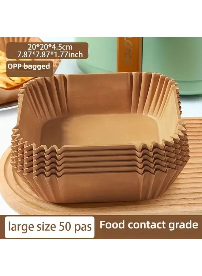 50pcs High Temp Resistant Air Fryer Liners 6 5x6 5 Inch Non Stick Baking Sheets - Image 4