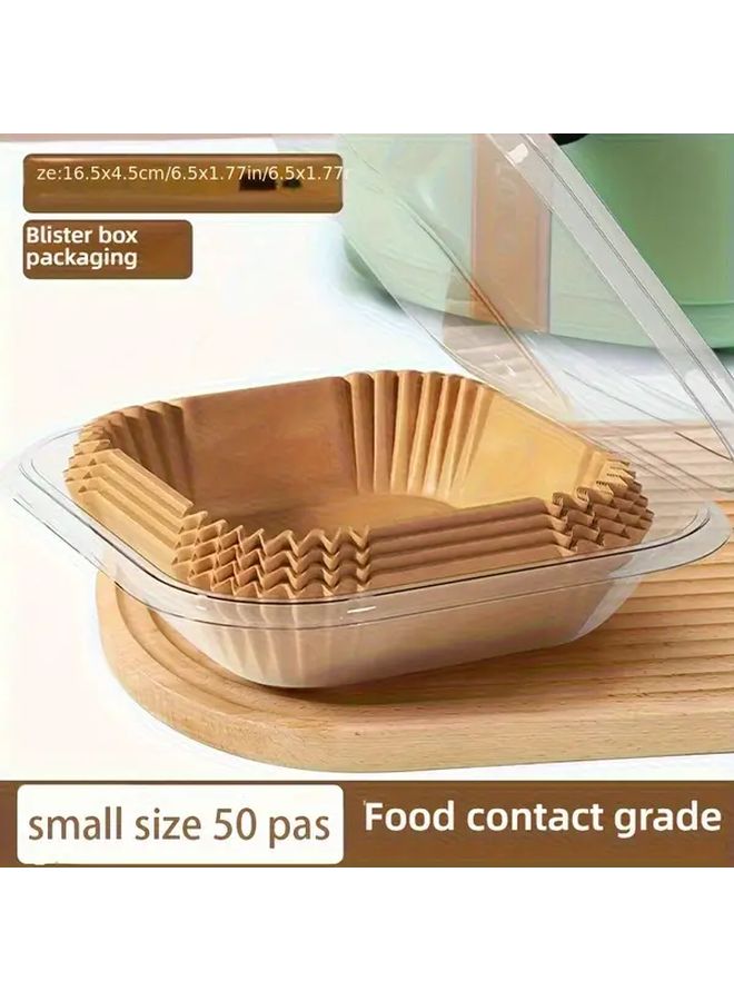 50pcs High Temp Resistant Air Fryer Liners 6 5x6 5 Inch Non Stick Baking Sheets - Image 2