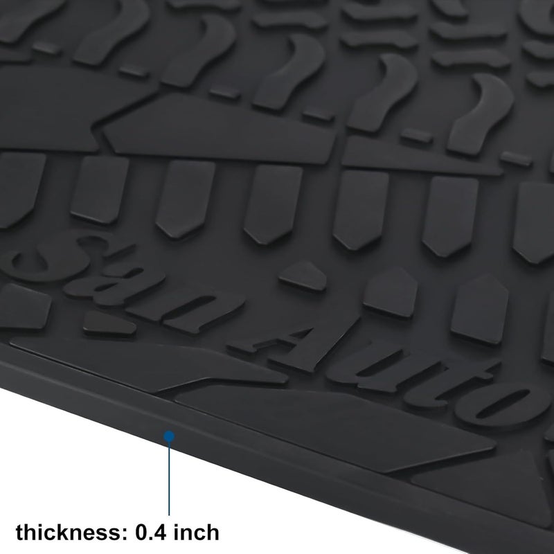 SAN AUTO Car Floor Mat for Jeep Wrangler JL Sahara Rubicon 2018 2019 2020 2021 2022 2023 Custom Fit Full Black Rubber Auto Floor Liner Mat All Weather Heavy Duty Odorless - Image 2