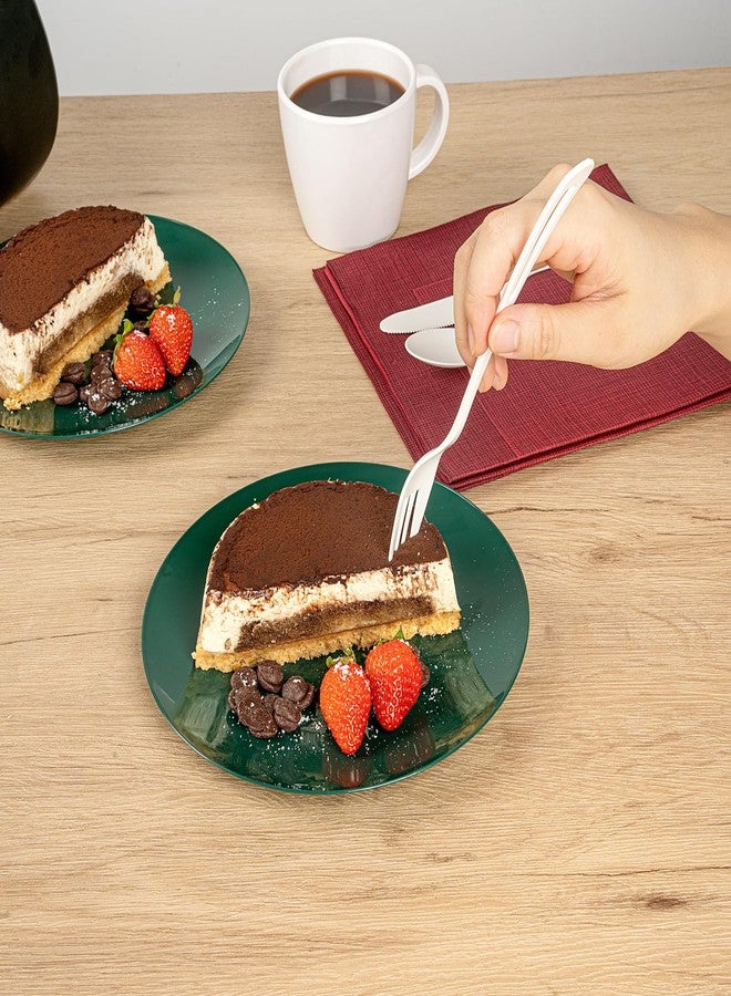 Restaurantware-Moderna 7.5 Inch Premium Disposable Plates, 40 Round Plastic Plates For Parties - Durable, Heavy-duty, Forest Green Plastic Dinner Plate, For Warm And Cold Foods, Ideal For Cafes - Image 4