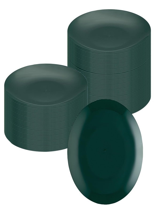 Restaurantware-Moderna 7.5 Inch Premium Disposable Plates, 40 Round Plastic Plates For Parties - Durable, Heavy-duty, Forest Green Plastic Dinner Plate, For Warm And Cold Foods, Ideal For Cafes - Image 1