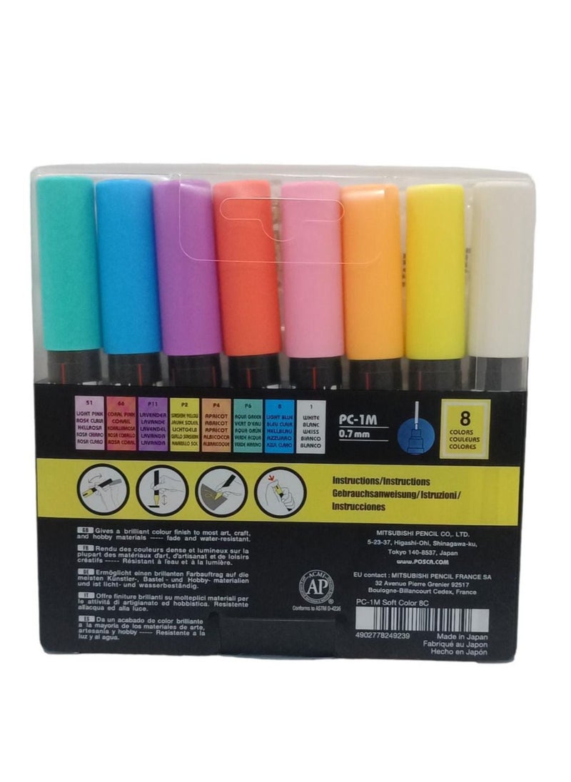 POSCA - 8-Piece Bullet Shaped Paint Marker Soft  Set Multicolour - Image 1