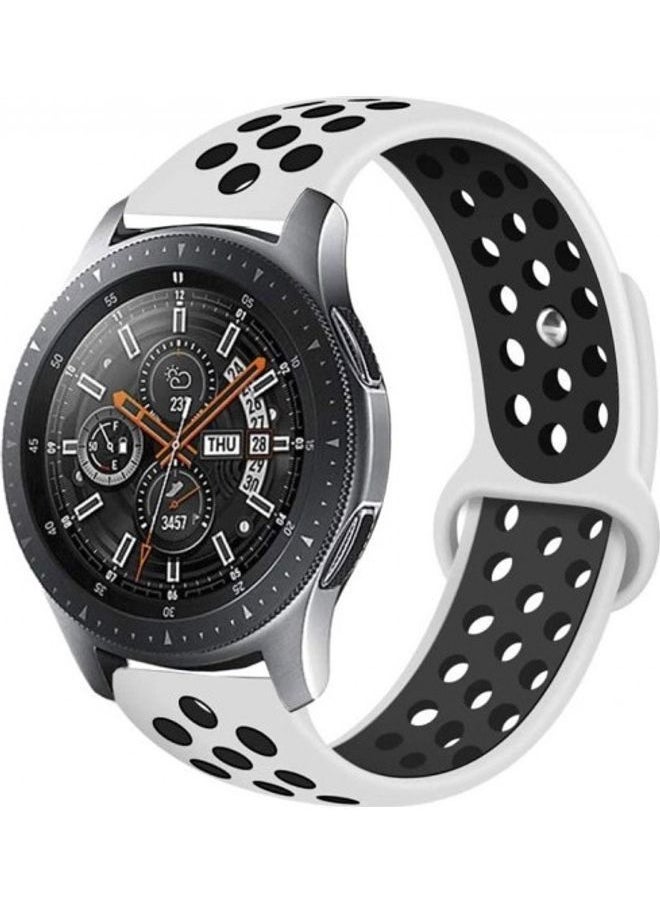 NIBEMINENT - Replacement Band For Samsung Galaxy Watch 4/4 Classic White/Black - Image 1
