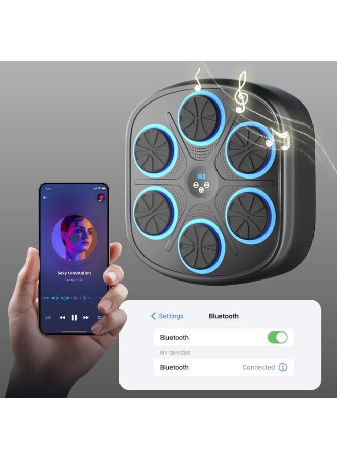 USTIDE Music Boxing Machine with Boxing Gloves,Wall Mounted, Bluetooth Boxing Training Punching Equipment - Image 3