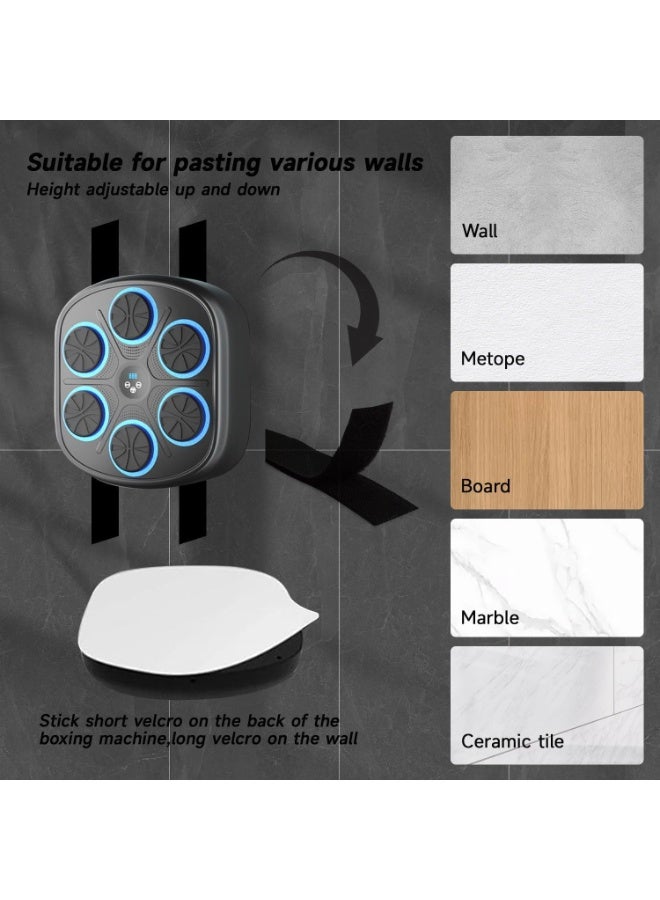 USTIDE Music Boxing Machine with Boxing Gloves,Wall Mounted, Bluetooth Boxing Training Punching Equipment - Image 5
