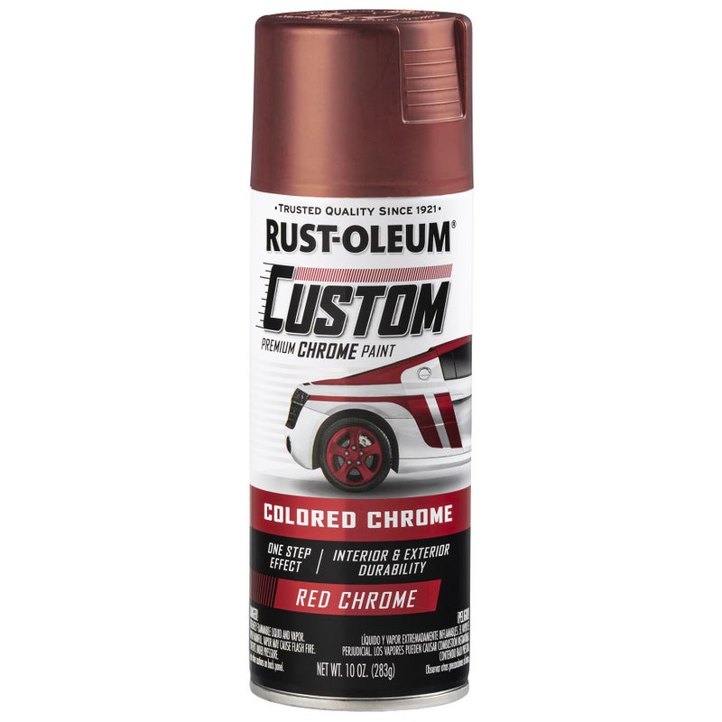 Rust-Oleum 340561 Automotive Custom Chrome Spray Paint, 10 oz, Red - Image 5