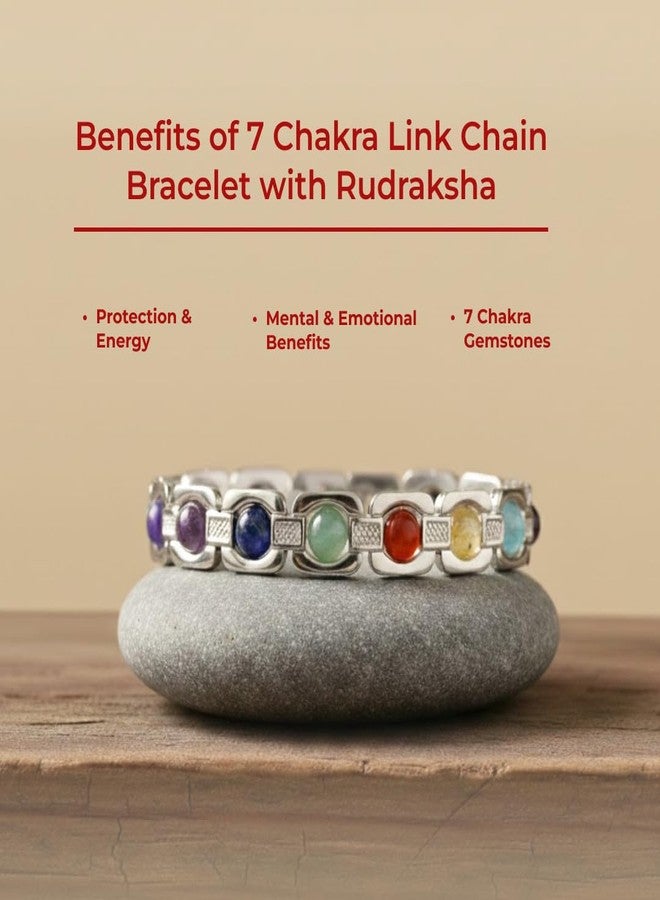 Divine Hindu 7 Chakra Healing Bracelet (Silver) | Natural Crystal Beads for Balance, Energy & Protection | Meditation Yoga Bracelet for Men & Women | Spiritual Gift for Positivity & Inner Peace - Image 3